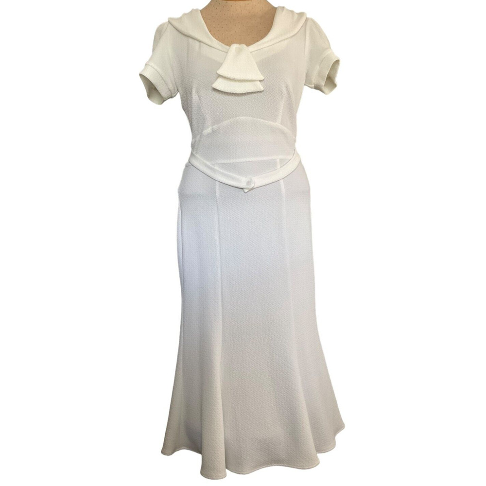 Stop Staring by Alicia Estrada Women's White Short Sleeve Dress XL Made in USA